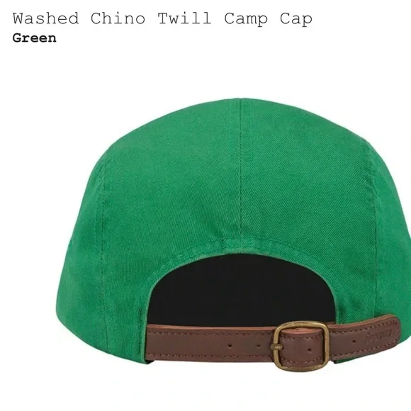 Supreme Washed Chino Twill Cap Green